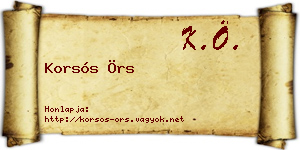 Korsós Örs névjegykártya