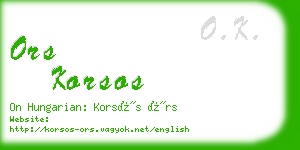 ors korsos business card